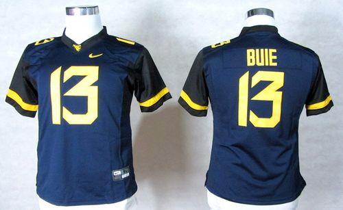 Mountaineers #13 Andrew Buie Navy Blue Women's Stitched NCAA Jersey